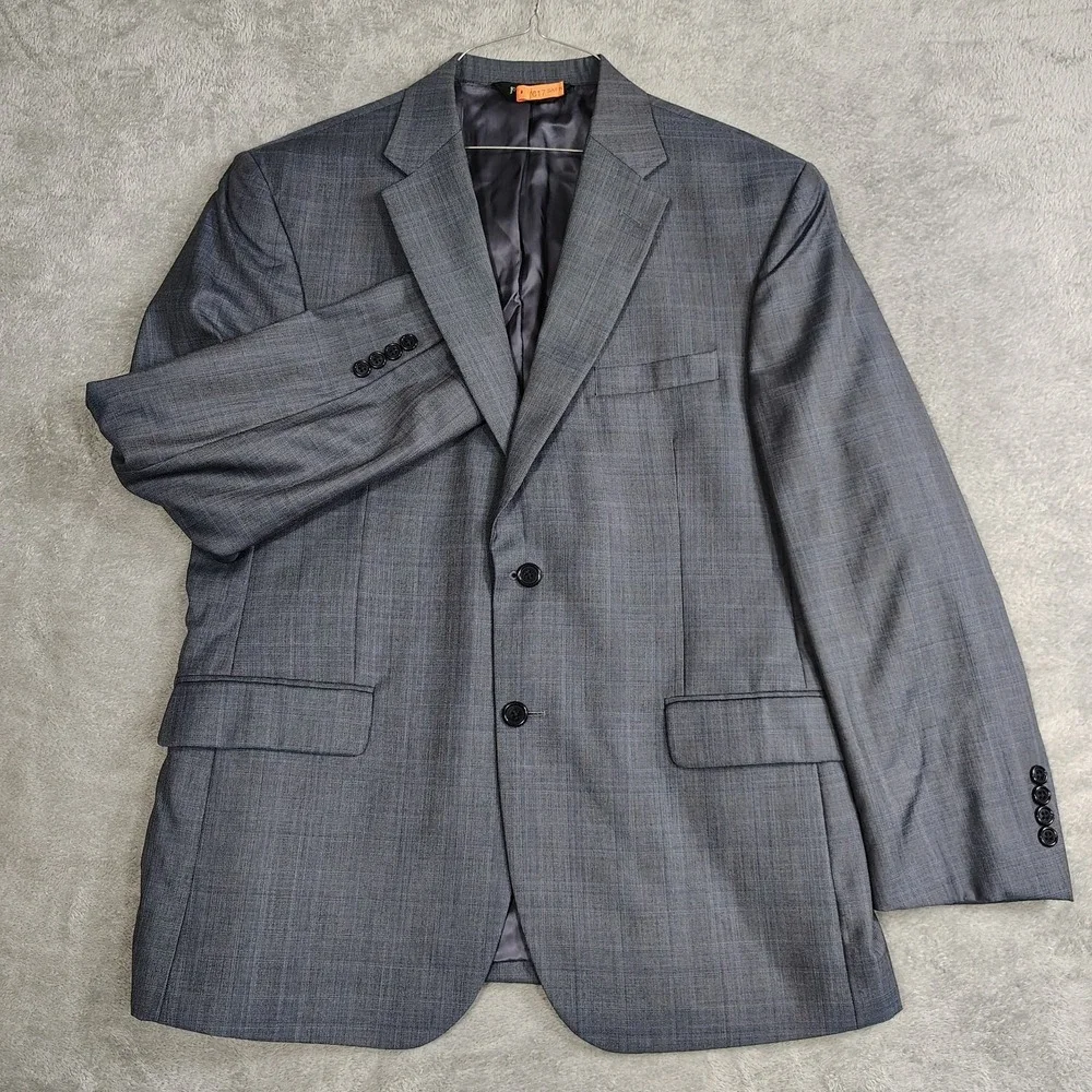 Jos A Bank Sport Coat Mens 42S Blue Glen Plaid‎ Blazer Jacket Wool Silk 2 Button